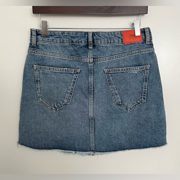 🆕ZARA Denim Collection Mini Skirt | Color: Blue | Size: M-28 - Picture 2 of 16